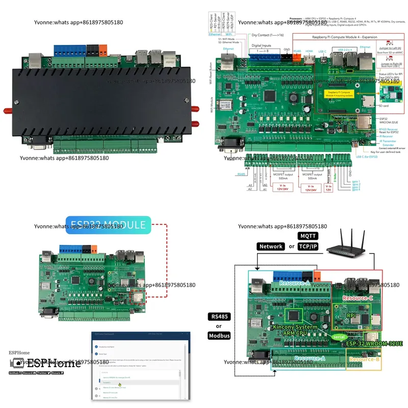 Diy Home Automation Server - KC868-서버 이더넷 Wifi RS232 RS485 RF433MHz