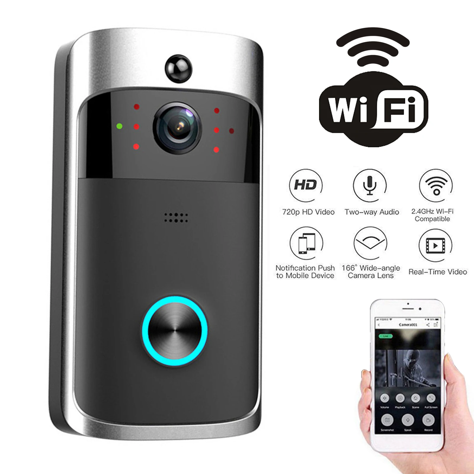 Smart Doorbell Wired - 2026 신형 V5 비디오 도어벨 와이파이