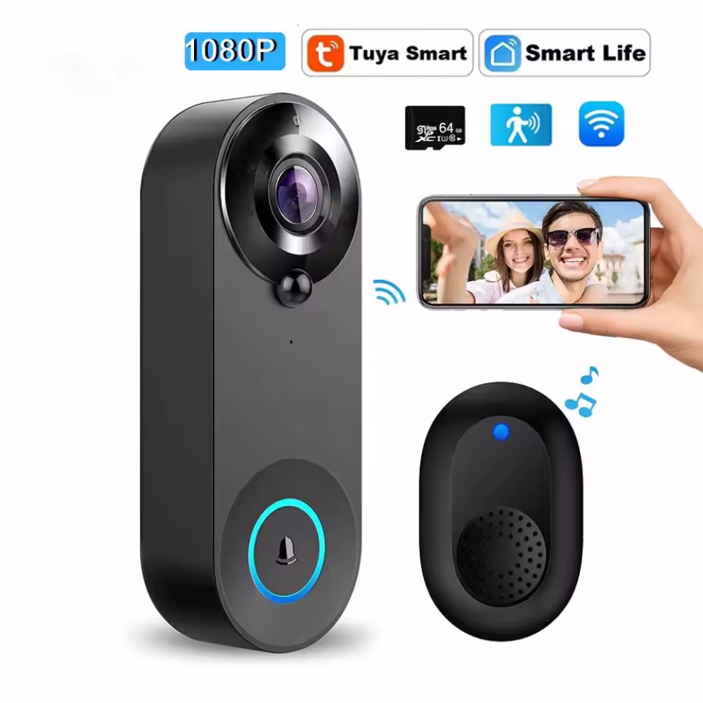 Smart Doorbell Wired - Tuya 1080P 무선 WIFI 초인종 비디오