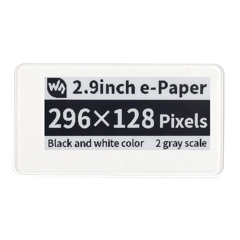 Display Epaper 2.9 - Waveshare 2.9인치 무선 전원 공급식 Epaper