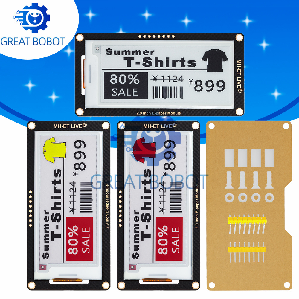 Display Epaper 2.9 - 아두이노 UNO STM32 라즈베리 PI ESP32