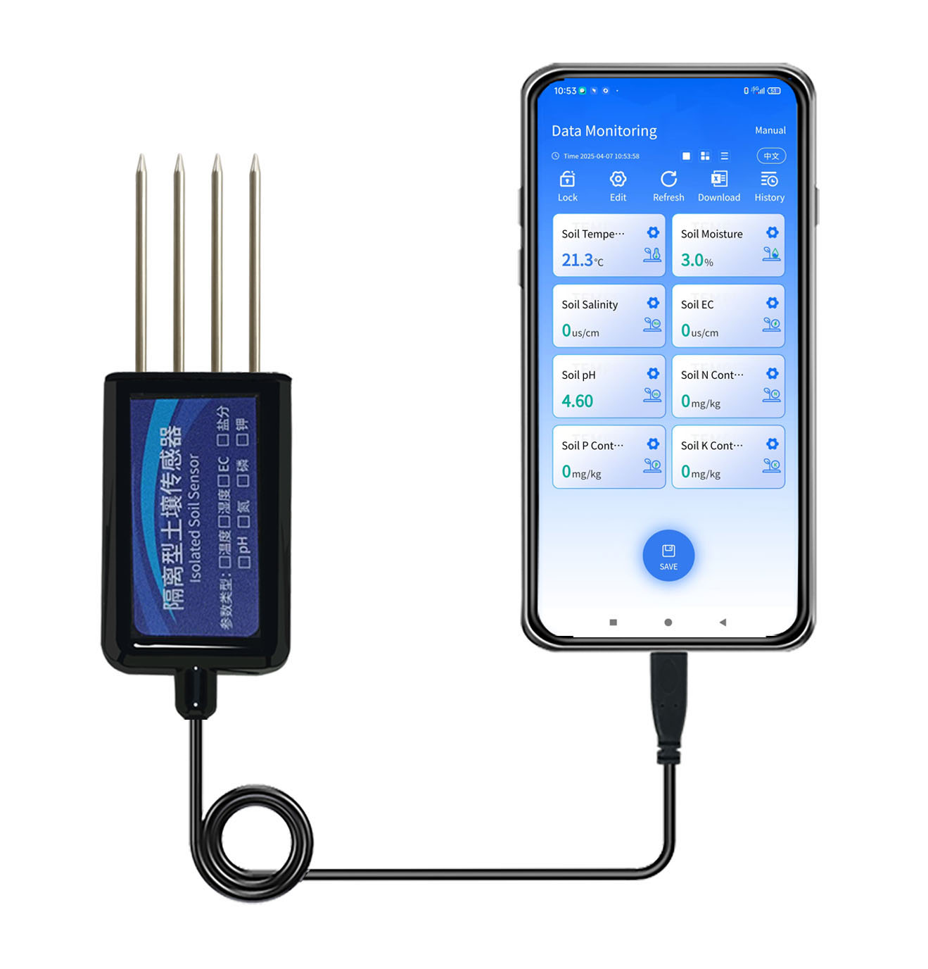 Temperature Humidity Sensor - 8 in 1 디지털 토양 센서