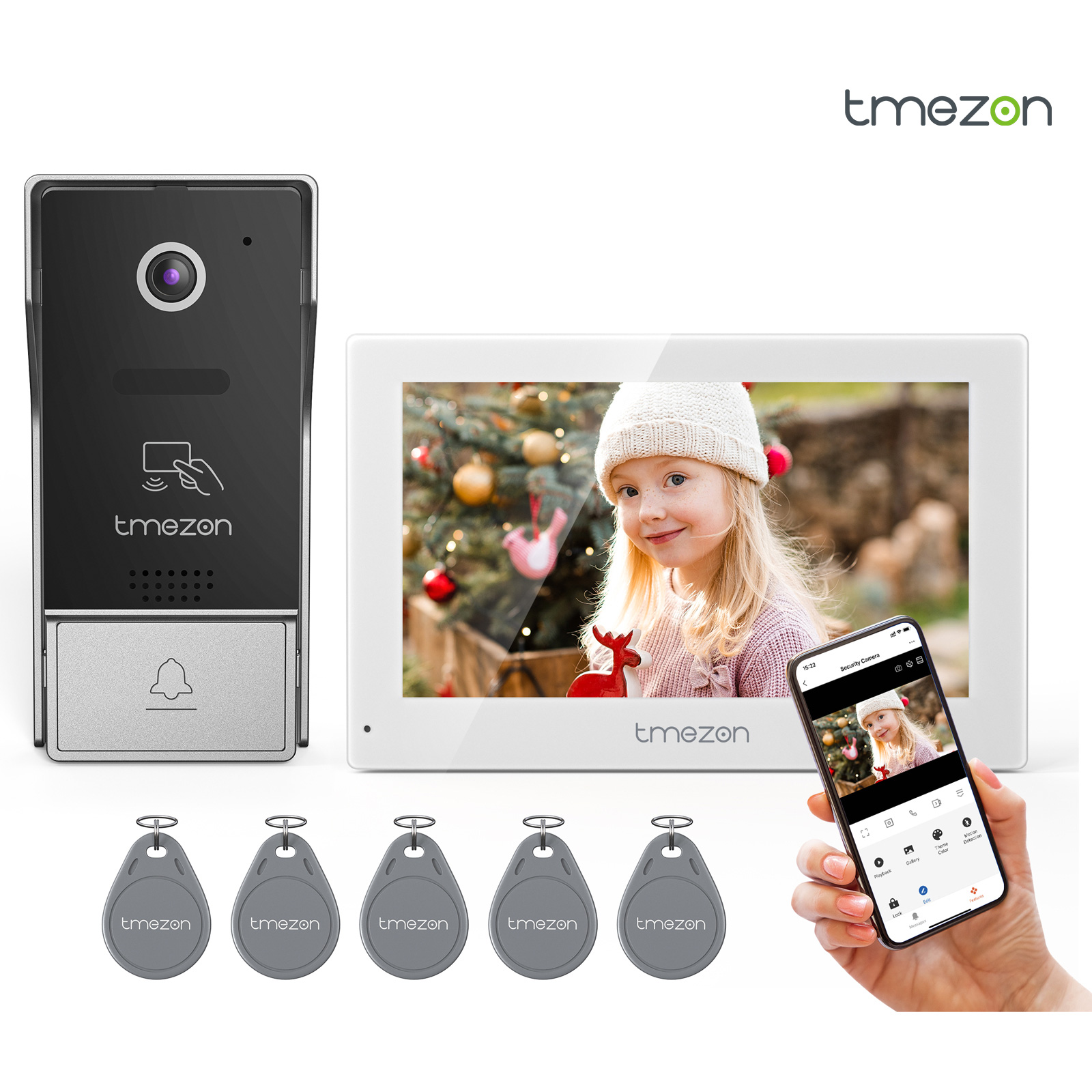 Smart Doorbell Wired - 7인치 투야 1080P 무선 와이파이 스마트
