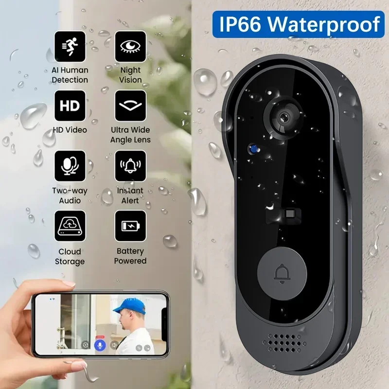 비디오 HD 무선 방수 도어벨 카메라, 야간 투시 및  - Smart Doorbell Wired 리뷰 및 가격