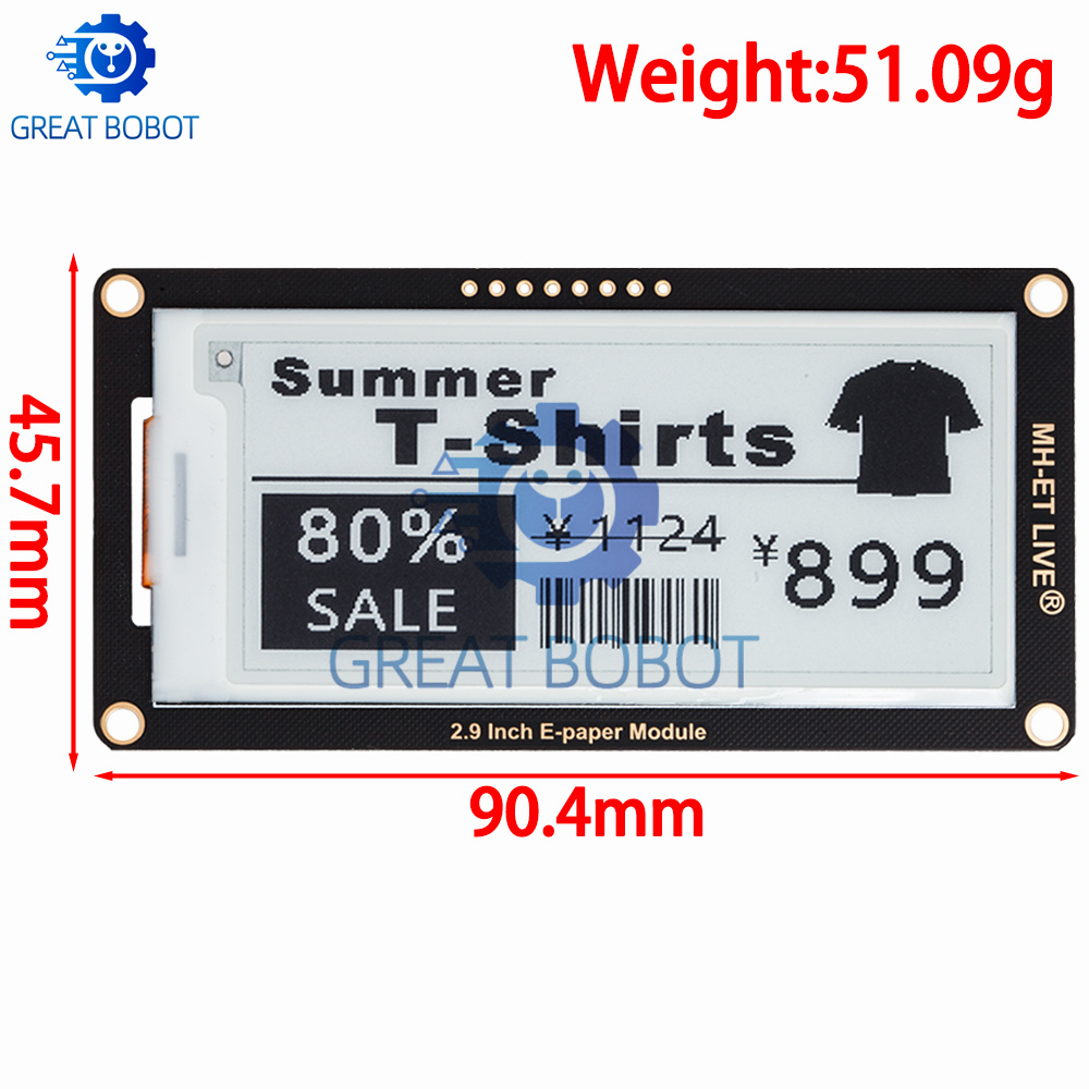 아두이노 UNO STM32 라즈베리 PI ESP32 용 - Display Epaper 2.9 리뷰 및 가격