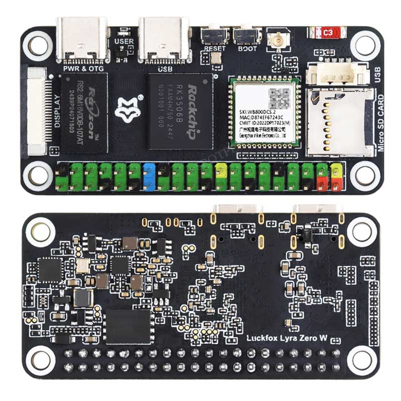 럭스폭스 라이라 제로 W RK3506B 락칩 리눅스 보 - Pi Zero W Board 리뷰 및 가격