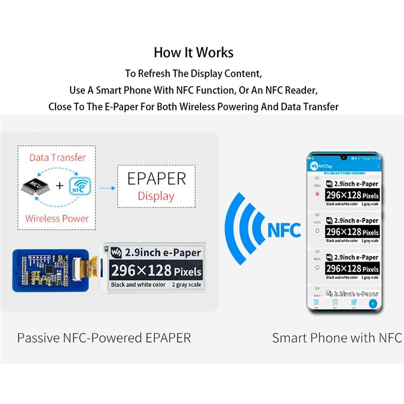A49T 2.9인치 무선 NFC 전원 공급식 EPape - Display Epaper 2.9 리뷰 및 가격